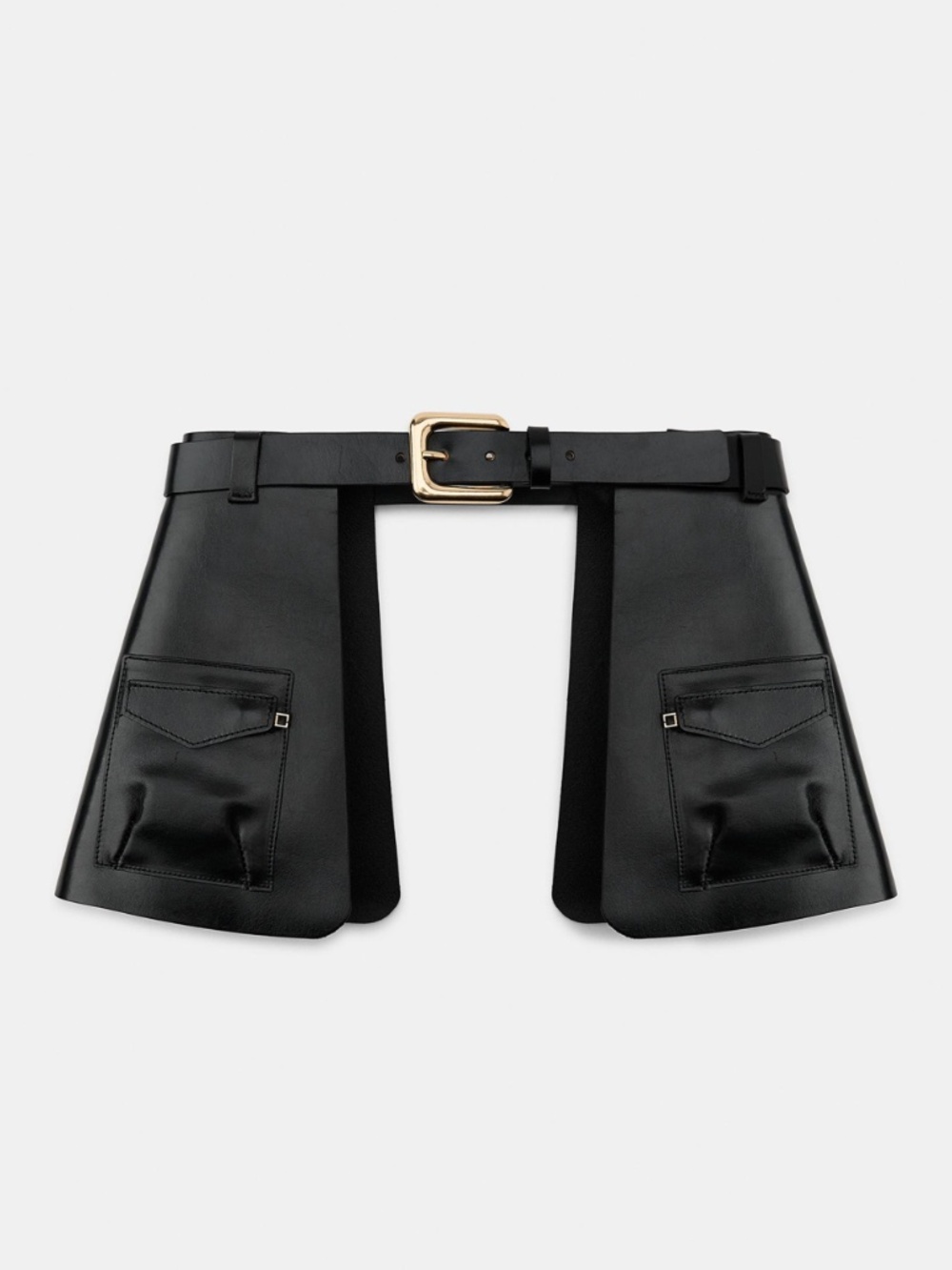 Zara 100% LEATHER SKIRT BELT WITH POCKETS - Picture 2 of 6